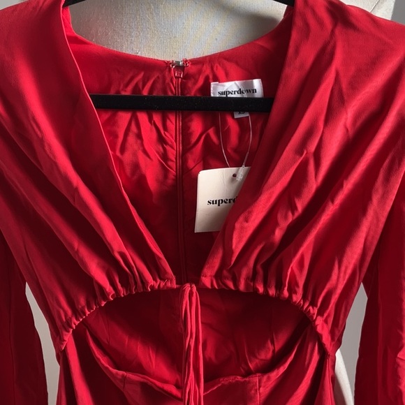 Superdown Selene Wrap Dress in Red, Size: XS - Picture 7 of 9
